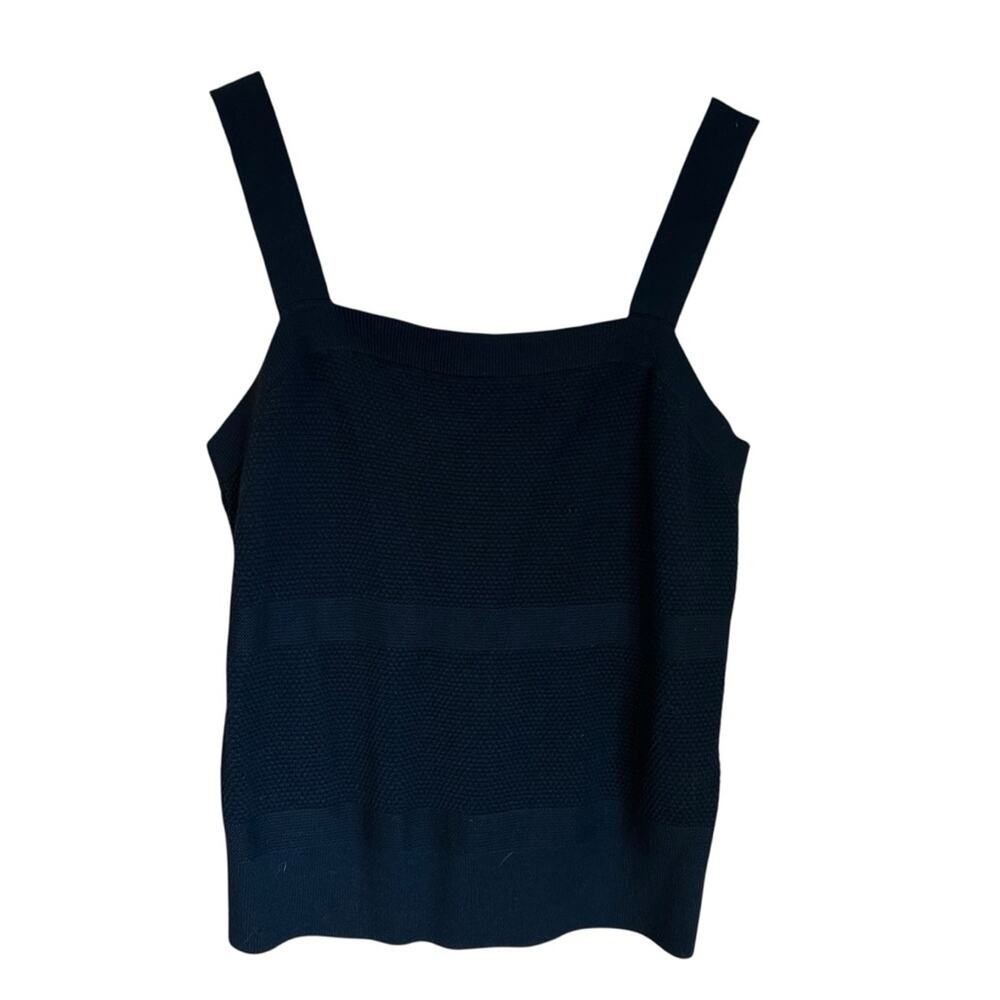 NWT Banana Republic Square Neck Chunky Knit Textured Layering Sweater Tank Sz L - Picture 4 of 8